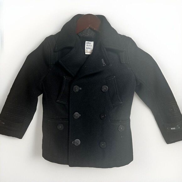 BOSS Hugo Boss Wool Peacoat Jacket Coat Boys Size 4 or 102cm.    T - Picture 1 of 12